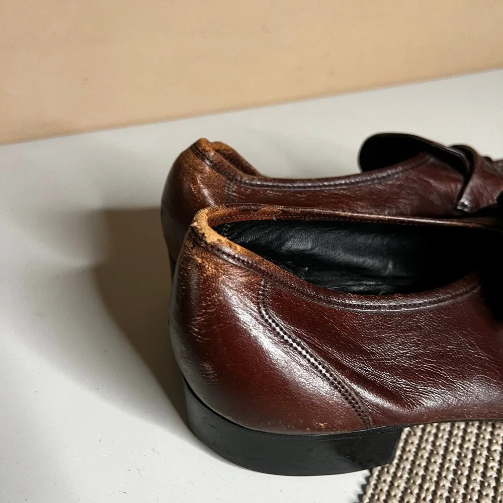 Florsheim Imperial Mens Brown Leather Tassel Loafers 11 D 40916 Dress Shoes